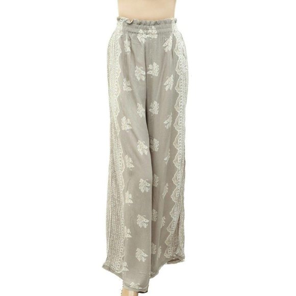Out From Under Printed Pants High Waisted Wide-leg Vintage Gray S
